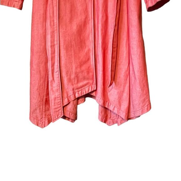 ANTHROPOLOGIE Elle Cotton Trench Coat Red Chambray Handkerchief Hem NWT - Picture 7 of 12